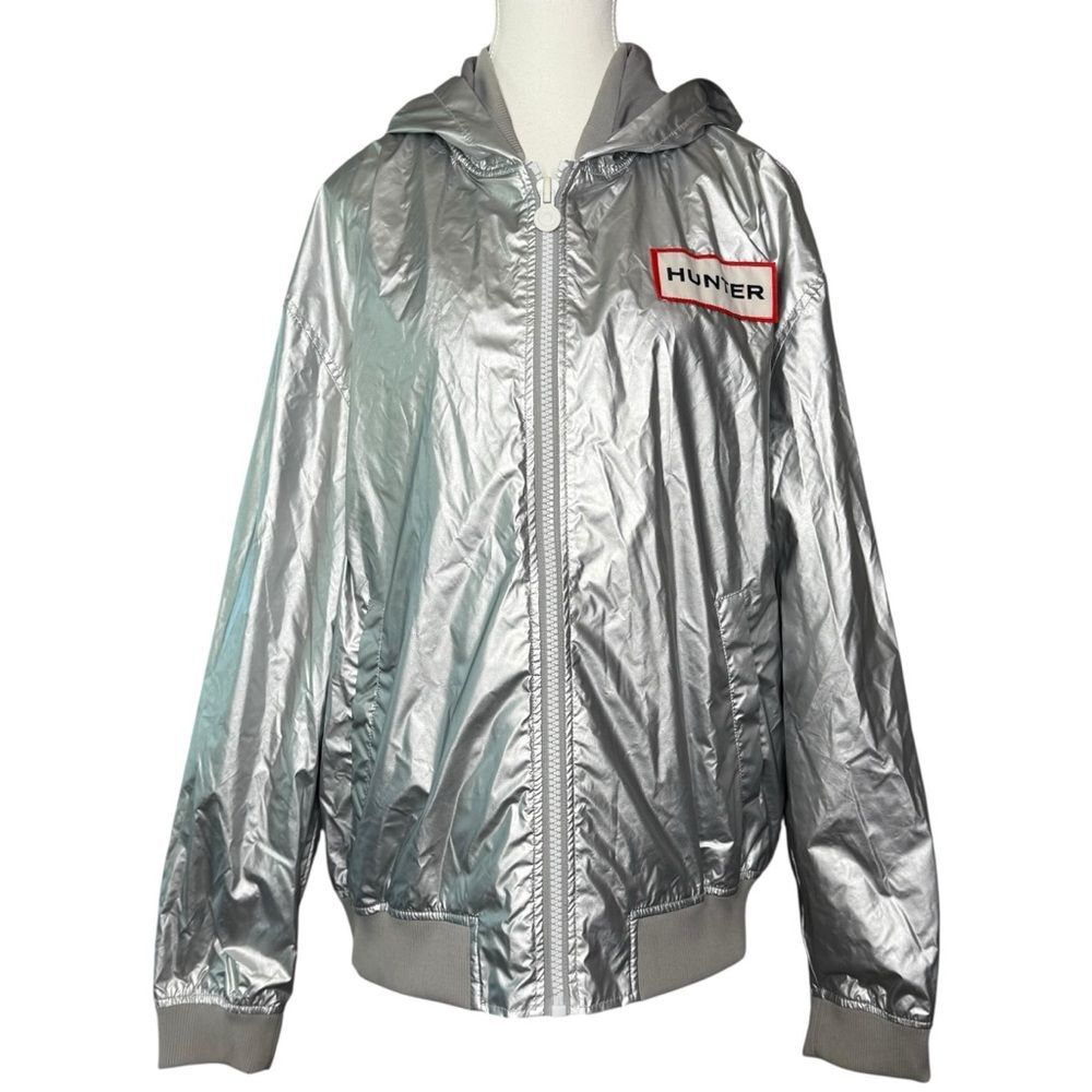 ▪️|EUC| HUNTER x TARGET Space Age Reflective Metallic Zip Bomber Jacket